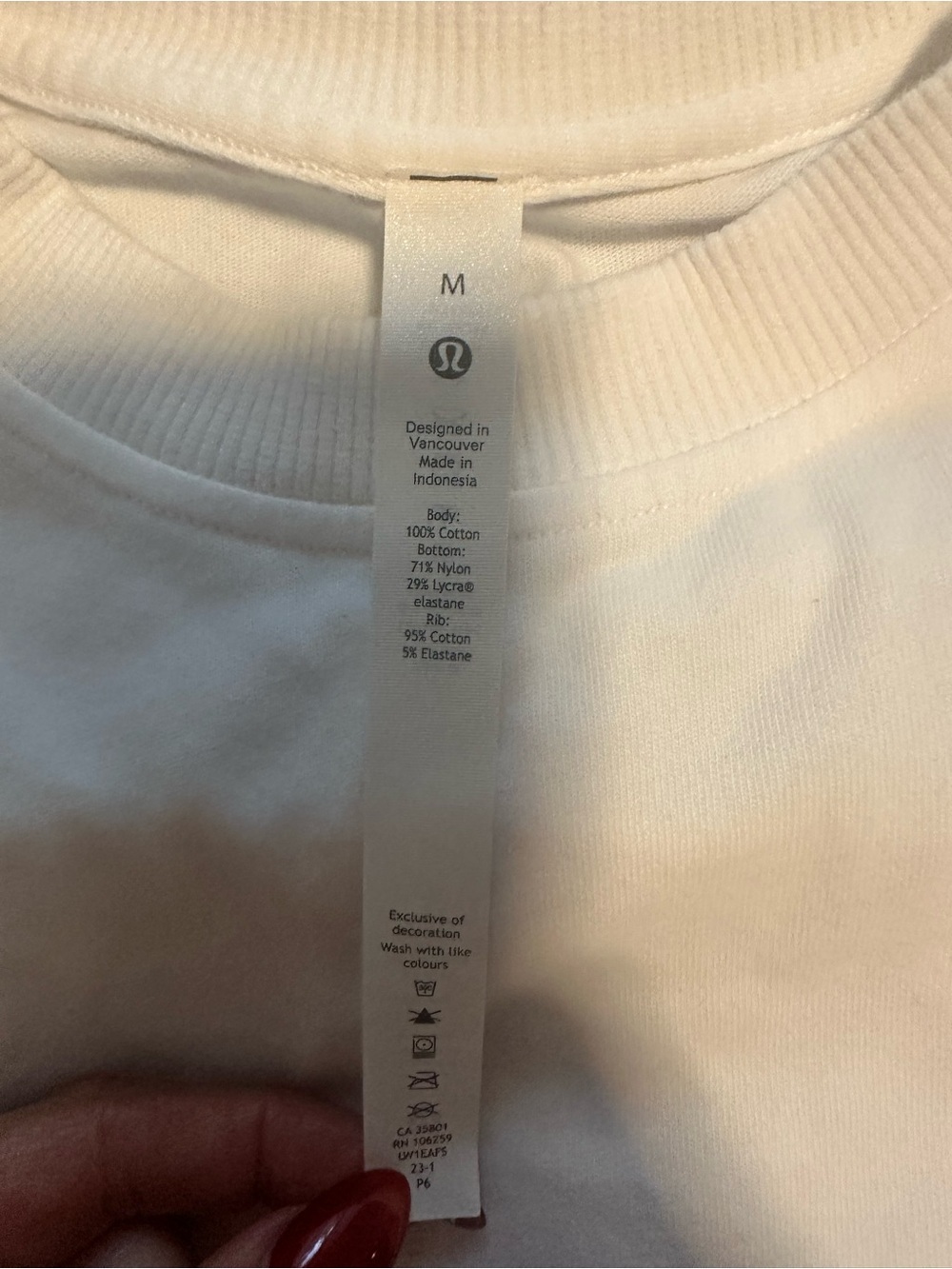 lululemonš Heavyweight Cotton T-Shirt Bodysuit - White Size Medium Like New - Picture 9 of 10